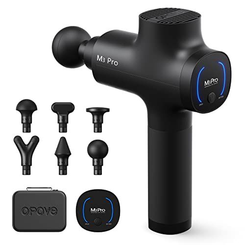Opove Pistola de massagem, pistola de massagem muscular com ecrã LED e 5 velocidades I Massage Gun, massajador muscular profissional para massagem no pescoço costas, pernas Opove M3 Pro 2 preto