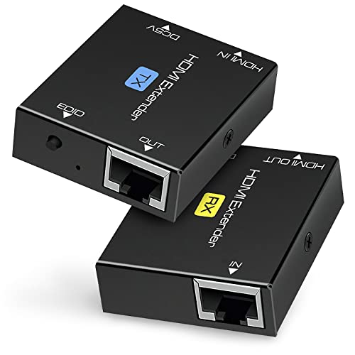 Ozvavzk HDMI Extender 60 m HDMI Extensor 1080P para 60 Hz HDMI Repetidor conversor de rede Ethernet sobre Single RJ45 Cat5e/6/7 cabos para PC DVD Sky HD Box PS3/4 caixa de satélite e mais dispositivos