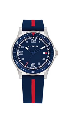 Tommy Hilfiger Reloj con Movimiento de Cuarzo de Tres Manecillas para Jóvenes con Correa de Acero Inoxidable o de Silicona – Disponible en Plateado, Azul, Rosa o Negro