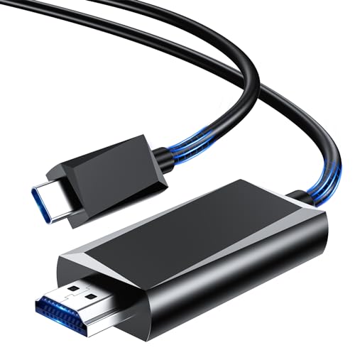 BHHB Cabo USB C para HDMI 4k@60Hz Thunderbolt 3/4 compatível com cabo com tipo C a HDMI para iPhone 15 Pro/Pro MacBook iPad Pro/Air, iMac, Surface Book, Samsung, Pixelbook, XPS, HP, etc. - 2M