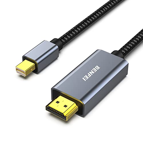 BENFEI Cabo Mini DisplayPort para HDMI 3M [4K de 30 Hz, capa de alumínio, trançado de nylon] compatível com MacBook Air/Pro, Microsoft Surface Pro/Dock, monitor, projetor e muito mais