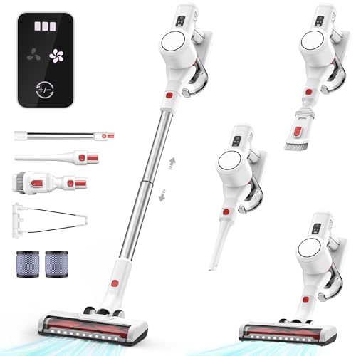MFJUNS Vassoura aspirador sem cabo potente - aspirador vertical sem Fios Cordless Vacuum Cleaner elétrica aspiradores sem fios domésticos