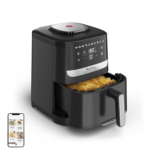 Moulinex Easy Fry Silence, fritadeira a ar, cesta de armazenamento 5 L, tecnologia silenciosa, sistema de limpeza e armazenamento fácil, 10 programas, preto, EZ5528F0