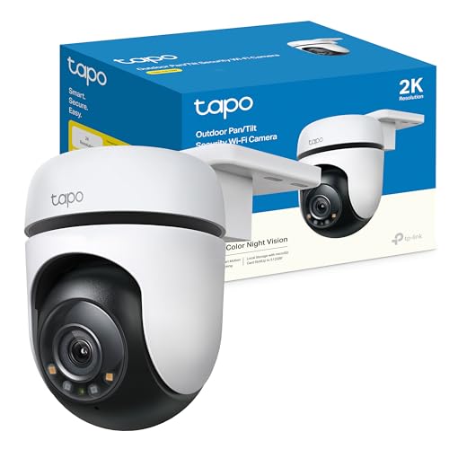 tapo C510 W - Câmara de vigilância Wi-FI para exteriores de 360º, visão noturna em toda a cor de 2 k (3 MP), deteção de pessoas com IA, rastreamento de movimento inteligente, IP65