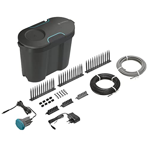 Gardena Kit de rega para férias com depósito de água: Kit de rega interior e exterior para vasos de plantas, transformador com temporizador integrado, função de parada automática (13366-20)
