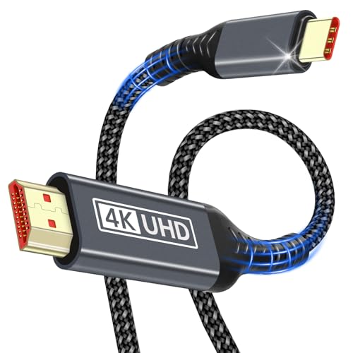 USB C hdmi, Cabo USB C HDMI de 1,8 m 4K UHD (compatível com Thunderbolt 3/4), compatível com iPhone 16 Pro Max/16 Pro/15,MacBook Pro/Air, iMac, iPad Pro/Air, Samsung Galaxy S24, Huawei P40/P30, P30