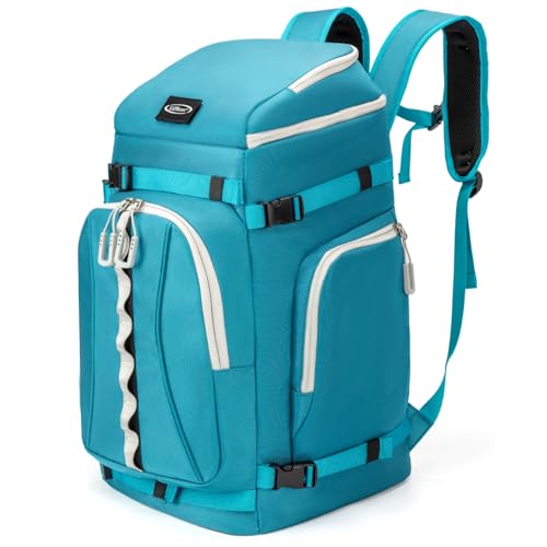 Lunidry Saco para botas de esqui com compartimento, mochila de 65 l com bolsa para capacete, mochila para botas de esqui, snowboard, patines, capacete de esqui, para homem e mulher unissexo