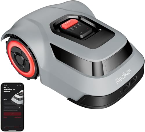 Redkey MGC1000 Robot corta-relvas, robô corta-relvas com cabo delimitador 1000 m² tecnologia C-TOF planeamento de rotas mapeamento 45% capacidade de escalada controlo APP silencioso 57dB