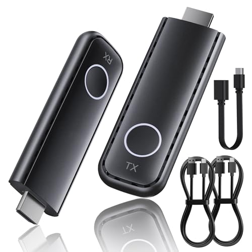 Aceele Transmissor e recetor HDMI sem fio, decodificação 4K saída 1080P, 2,4 G/5,8 G Extensor HDMI com 165 FT de alcance de transmissão para PC/DV/HDTV/Projetor/TV Box, sem necessidade de App