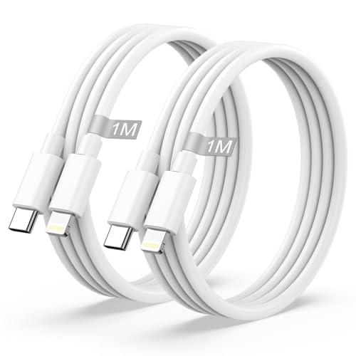 Cabo USB C para Lightning 1M 2Pack [certificado MFi], cabo carregador iPhone carregamento rápido cabo Lightning USB C cabo iPhone tipo C para Lightning cabo para Apple iPhone 14 Pro Max/14 Plus/13/12