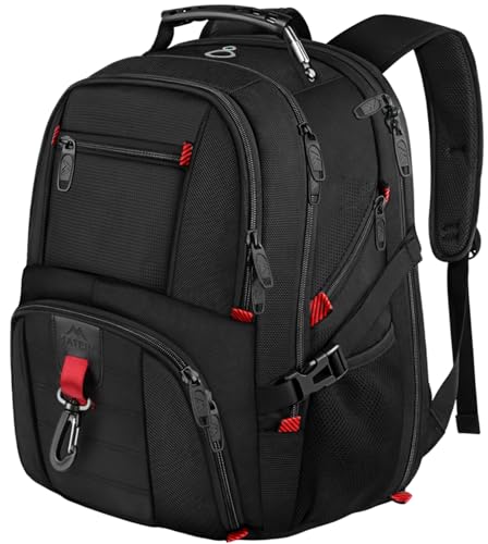 MATEIN Mochila portátil de 18 polegadas, mochila de homem grande de 55 l para computador portátil multifuncional grande volume impermeável com porta de carregamento USB para viagens, trabalho, uso