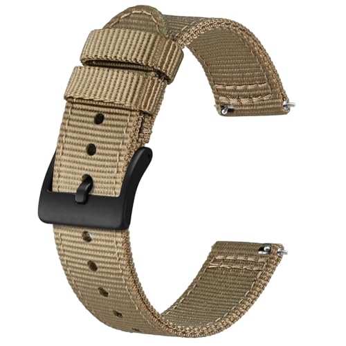 BISONSTRAP Correias de nylon militar, correias de relógio para homens, libertação rápida, fivela escovada, largura da correia 18 mm 19 mm 20 mm 22 mm