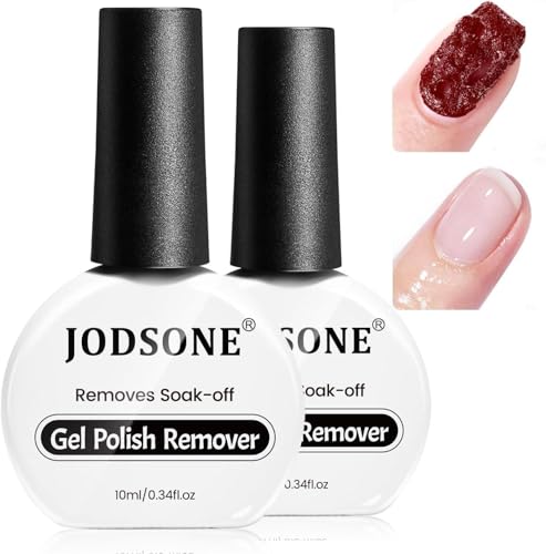 JODSONE Removedor verniz gel 10 ml x 2 - Elimina o esmalte gel em 3 - 5 minutos sem imersão nem envolvimento, rápido e fácil