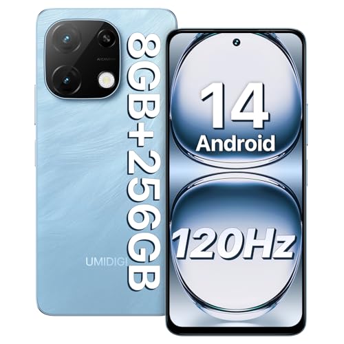 UMIDIGI Smartphone Android 14, 8(4+4) GB+256GB/1TB TF telemóvel, 120Hz 6,8" HD + telemóvel, Bluetooth 5.2, 5000 mAh, Octa Core, 4G Dual SIM/Face ID/Fingerprint/13MP/GPS