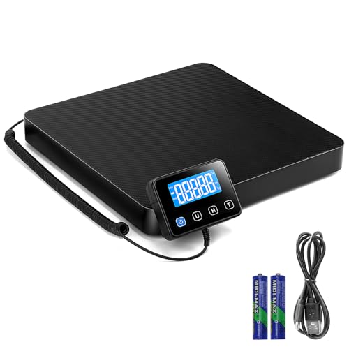 Drcowu Balança postal digital 200 kg/440 lb, balança para embalagem de precisão de 10 g/0,35 oz com função de retenção e tara, balança de envio para escritório, embalagens, pequenas empresas