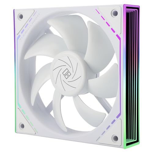 Thermalright TL-M12W 120 mm ARGB ventilador de CPU com velocidade de 1500 rpm, cor branca, ventilador de caixa de computador para ventilador de CPU de armazenamento S-FDB, com efeito de iluminação