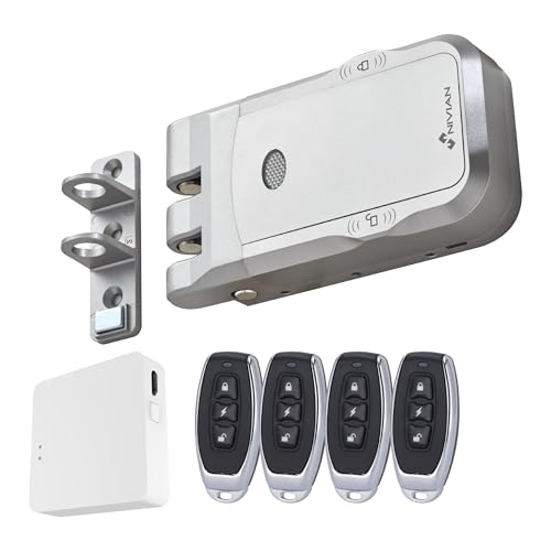 Nivian Ferrolho invisível inteligente NVS-SMARTBOLT Fechadura eletrónica WiFi com APP móvel e comandos à distância, motor duplo anti-vandálico, abertura a partir de interior e exterior (com aplicação)