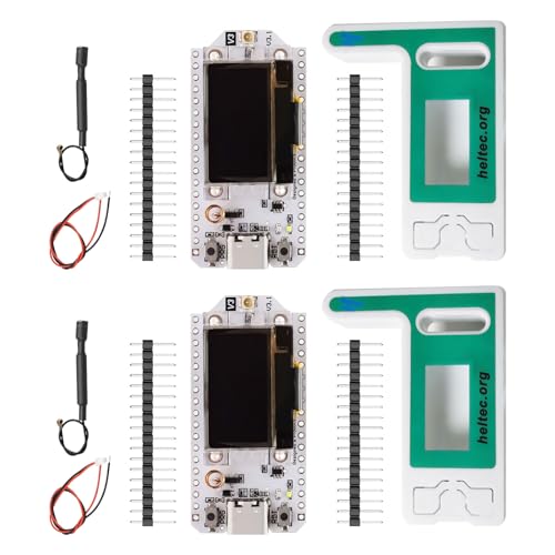 LoRa V3 ESP32 Placa de desenvolvimento, LoRa ESP32 Meshtastic WiFi módulo BLE com ecrã OLED e antena LoRa Case Ensosure Cover, USB C Dual-Core IOT módulo 240 MHz 915 MHz para Arduino (2 unidades) )