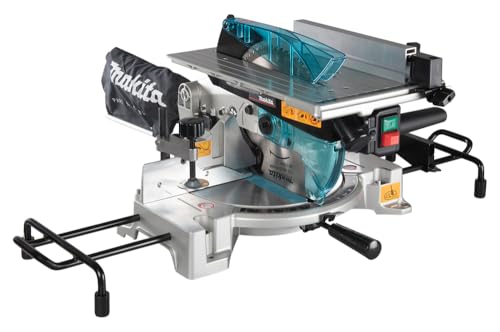 Makita LH1040F Serra de esquadria com mesa e luz, 1650 W, 4800 Rpm, disco de 260 mm, 14 kg, 1,6 W, azul