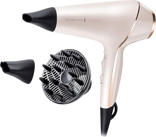 Remington Secador de cabelo 2400 W, motor profissional AC, anti-encrespamento PROluxe tecnologia OPTIheat, iónico, explosão de ar frio, 3 configurações de calor / 2 velocidades, difusor e concentrador