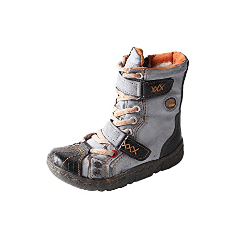 TMA EYES Botas de couro amarradas, botas de neve para mulheres com fundo plano e pés largos