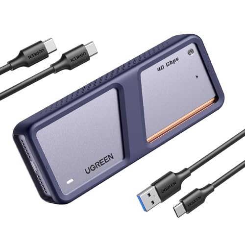 UGREEN Caixa SSD M.2 NVMe 40Gbps, capa M.2 PCIe UASP Trim USB 4.0 de 2230/2242/2260/2280 com M-Key o M+B Key compatível com 970 EVO Plus 980 Pro WD SN770 Kingston