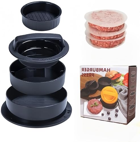 Máquina de hambúrguer, máquina de hambúrguer, molde de hambúrguer vegetariano de carne bovina não pegajosa, para fazer bolos de carne, churrasco e cozinha