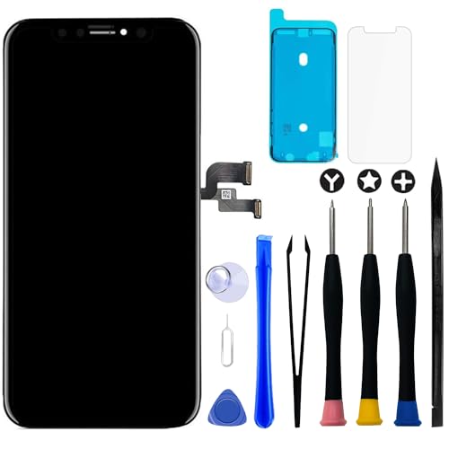 Brinonac OLED Ecrã para iPhone XS [NO LCD], ecrã 3D com ecrã de 5,8", conjunto de montagem de digitalizador com ferramentas de reparação, adesivo e vidro temperado