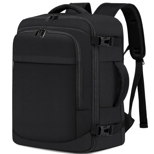Mochila viagem cabine avião 40 x 20 x 25 para Ryanair malas de viagem bagagem de mão avião malas de viagem cabine 45 x 36 x 20 Easyjet mochilas homem mulher para computador portátil, Preto - b