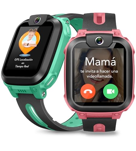 imoo Z1 Relógio inteligente criança, relógio GPS crianças com 4G HD vídeo de longa duração e chamada telefónica Smartwatch crianças IPX8 resistente à água e posicionamento GPS em tempo real - rosa