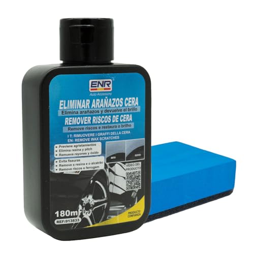 Enerfero Reparador de arranhões, polimento carro aranhões, traz brilho e proteção, restos de pintura e manchas persistentes, fácil aplicação, 180 ml Esponja Premium