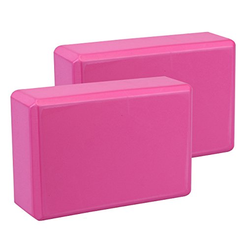 EXERZ Blocos de ioga - conjunto de 2 tijolos de espuma antiderrapantes, leves e resistentes para ioga, pilates