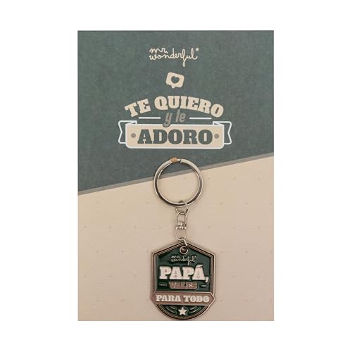 Mr. Wonderful - Cartão postal com porta-chaves - pai, vales para tudo - conjunto de postal - porta-chaves de metal - inclui envelope