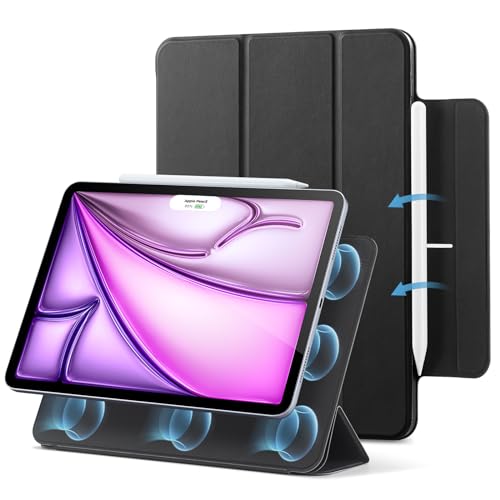 ESR Capa para iPad Air 13" 2025/2024 e iPad Pro 12.9 (2022/2021/2020), capa com bloqueio magnético, capa fina triptica, compatível Pencil Pro/USB-C, auto ligado/Fora, P. Proteção duradoura, preto