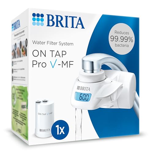 BRITA Sistema de filtragem para torneira, água filtrada de excelente sabor, inclui 1 filtro para torneira, 600 litros de água filtrada por cartucho, cor branca