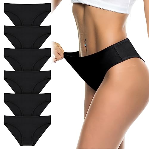 flintronic 6 peças cuecas de mulher algodão, cuecas de algodão, elástico Culotte cintura, cuecas roupa interior confortável e sexy, roupas interiores confortáveis e macias
