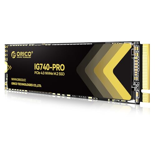 ORICO SSD 2TB M.2 NVMe Industrial, até 7450 MB/s, PCIe 4,0 M2 SSD com TLC 3D NAND e dissipador térmico inovador, para computador, PC industrial, portátil pessoal e PS5 - IG740PRO