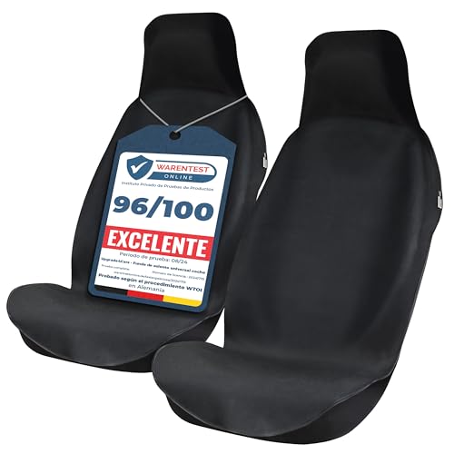Upgrade4cars 2 x capa de assento dianteiro impermeável para carro universal preto Oxford