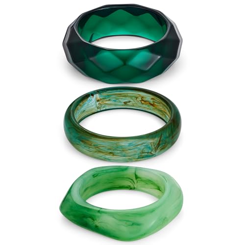 LILIE&WHITE Pulseira mulher de resina brilhante, design moderno e elegante, acessório para ocasiões especiais e uso diário - 3 peças