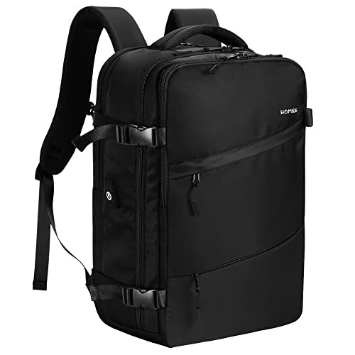HOMIEE Mochila de viagem mulheres homens 45 x 36 x 20 mala de cabine 32L mochilas impermeável mochila escolar para portátil computador 15,6 polegadas com porta de carregamento USB preta