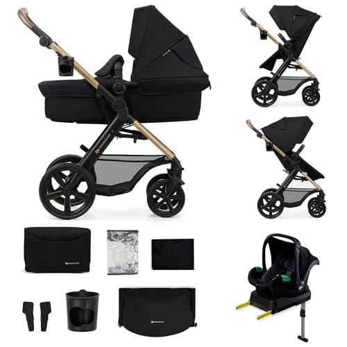 Kinderkraft MOOV 2 EVA Cadeira de carro 4 em 1, Mink PRO I-Size, MINK FX, sistema de viagem, carrinho de bebé, carrinho de passeio, dobrável, para recém-nascido, desde o nascimento até aos 3 anos