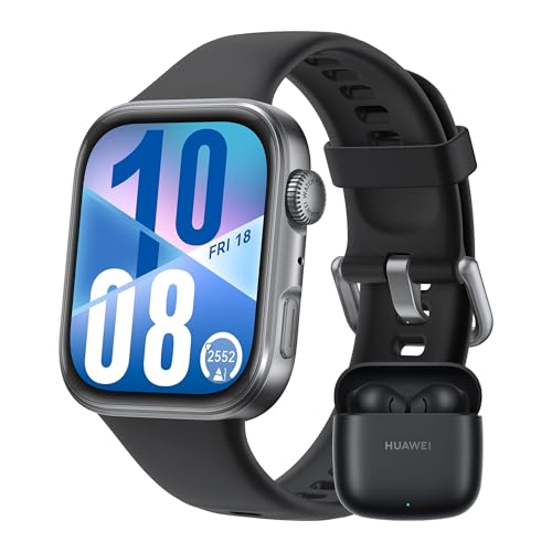 HUAWEI Watch FIT 4 Smartwatch, + Freebuds SE 2 preto, brilho de 2.000 nits, pagamento por NFC, barómetro, dupla banda GPS, carregamento sem fio, ultrafino, monitor de atividade física