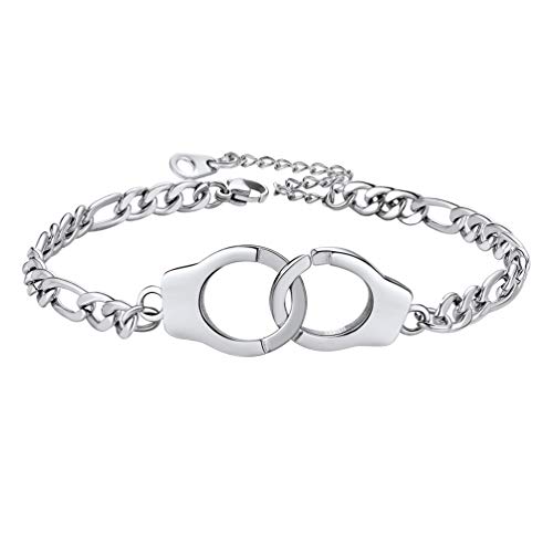 PROSTEEL Tornozeleiras escravas pendentes com algemas Handcuff para namorada filha mãe, presente original dia da mãe aniversário