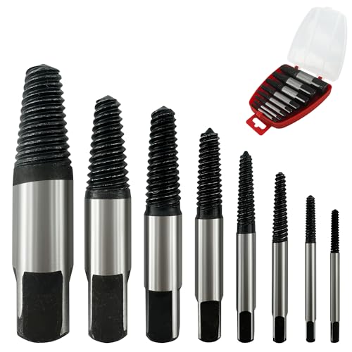 Conjunto de extrator de parafusos profissionais, conjunto de 8 extratores de parafusos, para remover parafusos danificados