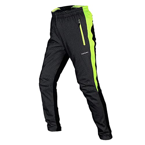Tofern Calças de bicicleta para homem, à prova de vento Softhell quentes impermeáveis respiráveis de escalada & Trekking, calças desportivas inverno