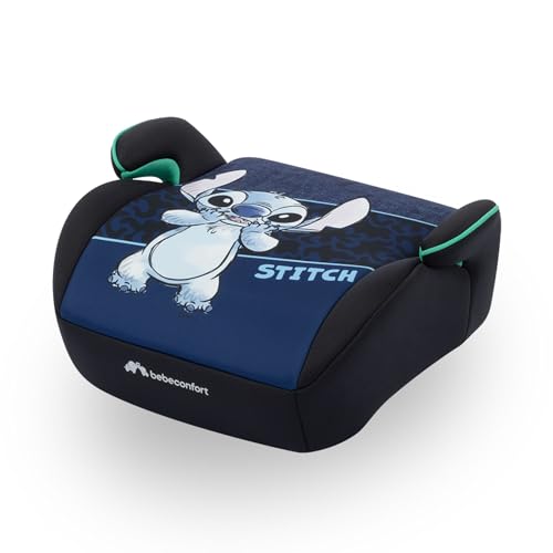 Bebeconfort Disney Manga i-Safe, assento elevador de carro, cadeira de carro Stitch, 6-12 anos, 128-150 cm, 22-36 kg, leve, instalação fácil com cinto, acolchoada, tecidos macios, Authentic Stitch