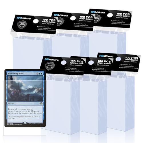 Mlikero 600 Pacote de capas cartas, Perfect Fit Inner Card Sleeves, capa para cartas de comércio, cartas de desporto