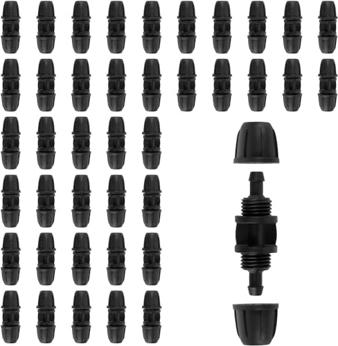 Hydrogarden 40 peças de acessórios de acoplamento farpado de irrigação por gotejamento de 1/4 polegadas, conectores farpados para tubos de rega de 1/4 polegadas, acoplador de linha de gotejamento para