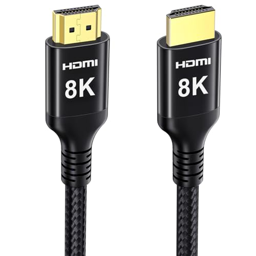 Etseinri 8K Cabo HDMI 15 m, 8K 4K 30Hz HDMI cabo de alta velocidade eARC revestido HDR10+ HDCP 2.2 2.3 Ethernet D-olby Atmos visão cabo HDMI TV PC monitor projetor PS5 X-box