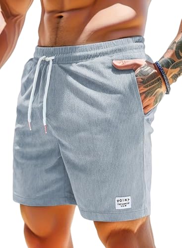 Calções para homem, casual confortável, calções de verão, macio, leve, veludo de algodão cargo curtos desportivos com bolsos